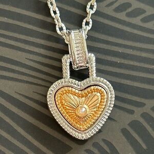 Two Tone Heart Necklace